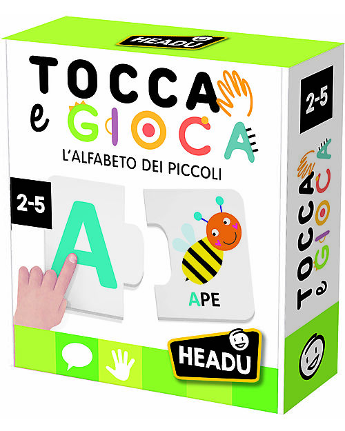 Headu Alfabeto Tocca e Osserva -52 Tactile Cards Board Games