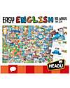 Headu Easy English 100 Words City - Linguistic Intelligence - 180 Pieces + 180 Adhesives Board Games