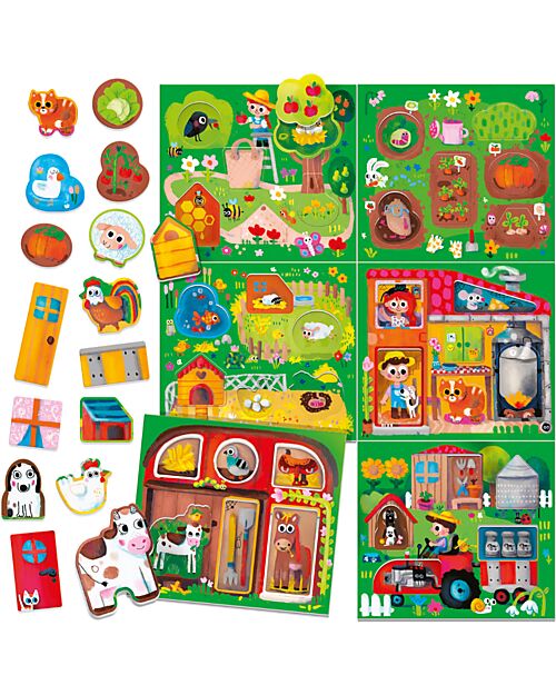 Headu Play Farm Montessori - Naturalist Intelligence - 6 Cards + 40 Tiles Board Games