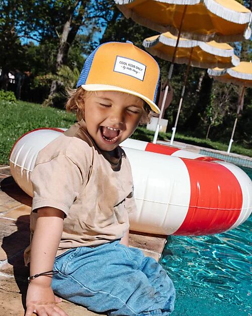 Hello Hossy Mini Canyon Hat - Yellow, Camel and Blue - Organic Cotton Sunhats