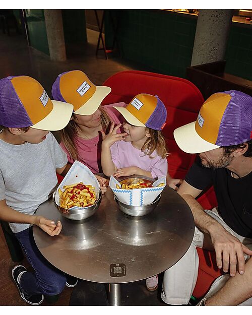 Hello Hossy Mini Canyon Hat - Yellow, Camel and Blue - Organic Cotton Sunhats