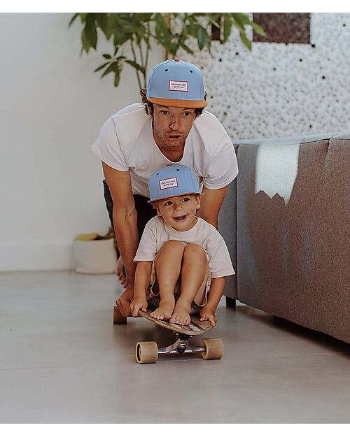 Hello Hossy Mini Jean Hat - Blue and Brown - 100% Organic Cotton Sunhats