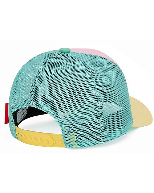 Hello Hossy Mini Poppy Hat - Pink, Yellow and Turquoise - Organic Cotton Sunhats