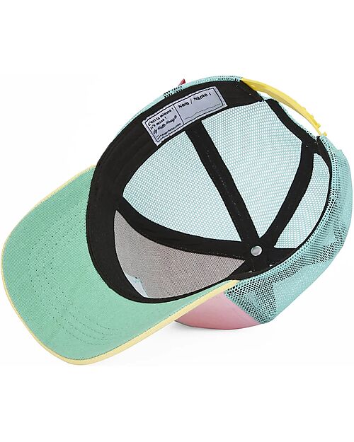 Hello Hossy Mini Poppy Hat - Pink, Yellow and Turquoise - Organic Cotton Sunhats