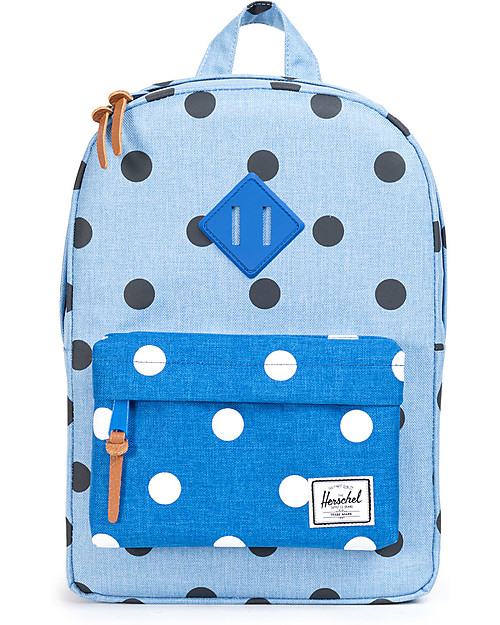 Herschel Supply Co. Heritage Kids Backpack 2-6 Years Old - Chambray Crossh with Black Polka and Cobalt Backpack