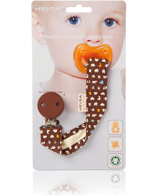 Hevea Hevea Organic Cotton Pacifier/Teether Holder Brown unisex