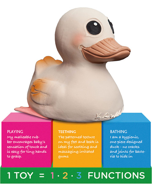 Hevea Kawan 3-in-one Toy - 100% Natural Rubber (painted with natural plant pigments) Bath Toys