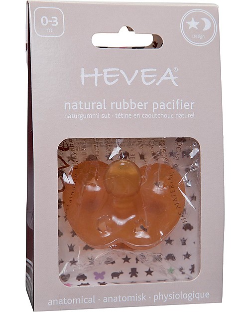 Hevea Natural Star & Moon Pacifier/Soother (0-3 months) Dummies & Soothers