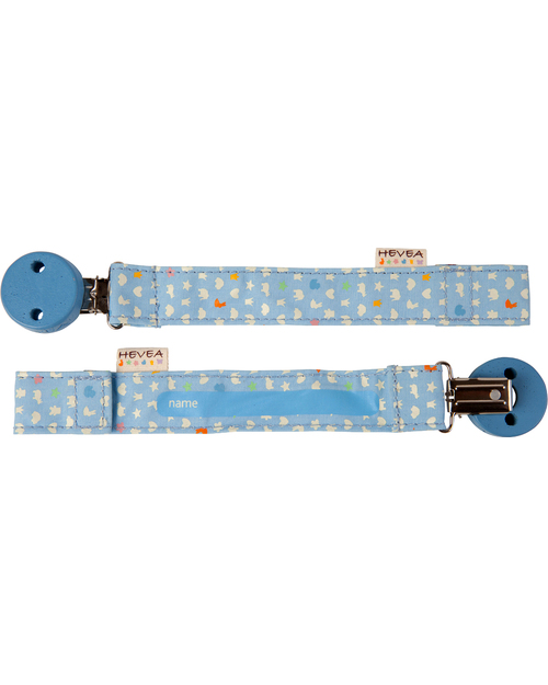 Hevea Organic Cotton Pacifier/Teether Holder - Sky Blue Dummies & Soothers