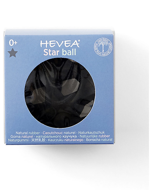 Hevea Star Ball - Dark Grey - Natural Rubber Star Ball - Non-Toxic! Teethers