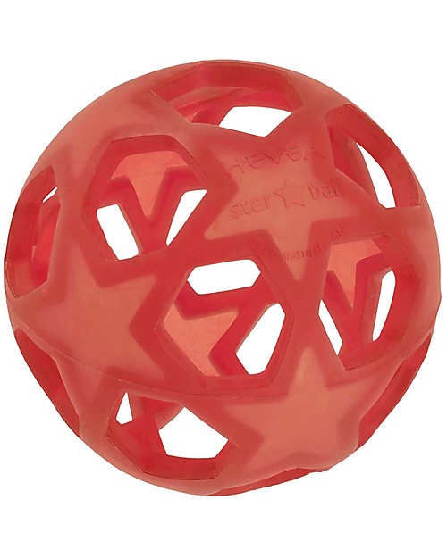 Hevea Star Ball - Red - Natural Rubber Star Ball - Non-Toxic! Teethers