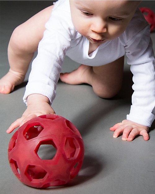 Hevea Star Ball - Red - Natural Rubber Star Ball - Non-Toxic! Teethers