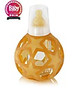 Hevea White 2 in 1 Baby Bottle and Toy Star Ball - 150 ml Glass Bottle + Natural Rubber Ball - Safe, nontoxic, ideal for little hands! Baby Bottles Accessories
