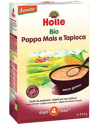 Holle Organic Corn and Tapioca Porridge, 250 gr - After 4 months Baby Cereal