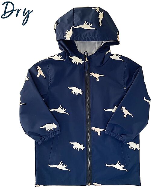 Holly & Beau Color Changing Waterproof Jacket - Dinosaur - Extra Soft and Breathable Waterproof