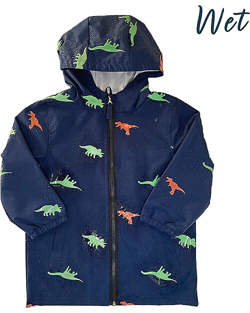 Holly & Beau Color Changing Waterproof Jacket - Dinosaur - Extra Soft and Breathable Waterproof