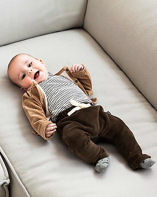 House of Jamie Baby Pants - Smoked Choco - Cotton Velvet Trousers