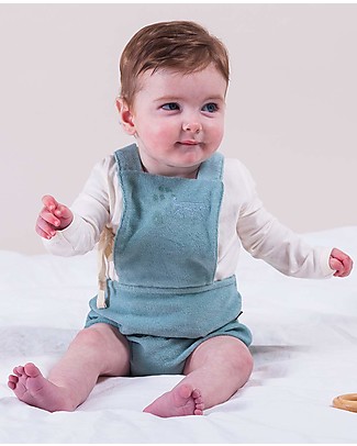 House of Jamie Baby Salopette - Jade - Organic cotton terry Dungarees