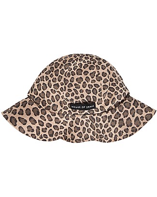 House of Jamie Girls Sun Hat - Caramel Leopard - Cotone bio Sunhats