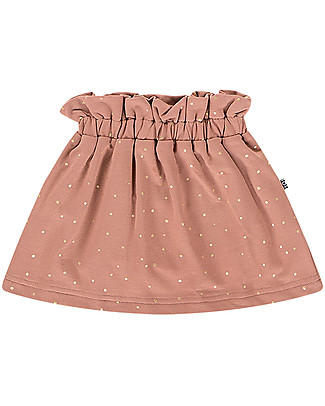 House of Jamie Paperbag Skirt - Dusty Mauve/Golden Dots - Elasticated Organic Cotton Skirts