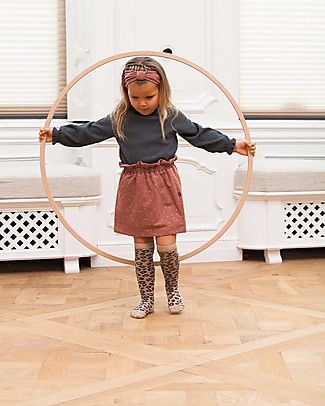 House of Jamie Paperbag Skirt - Dusty Mauve/Golden Dots - Elasticated Organic Cotton Skirts