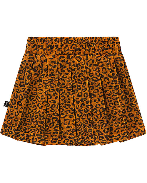 House of Jamie Pleated Skirt, Golden Brown Leopard - Fair Trade Skirts