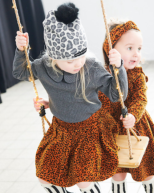 House of Jamie Pleated Skirt, Golden Brown Leopard - Fair Trade Skirts