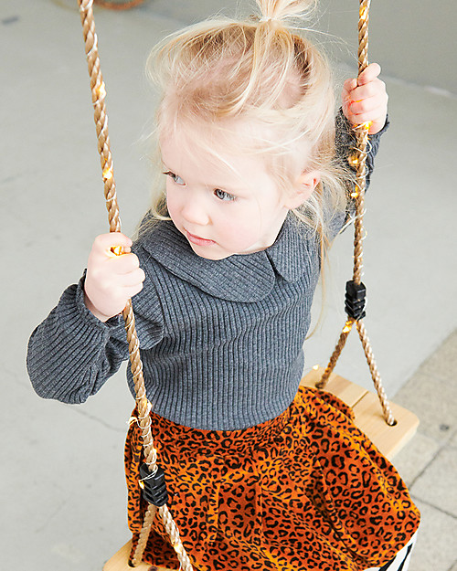 House of Jamie Pleated Skirt, Golden Brown Leopard - Fair Trade Skirts