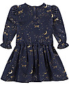 House of Jamie Puff Shoulder Dress, Stargazer (3-4 years) - Elasticated Organic Cotton Dresses_