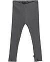 House of Jamie Rib Girl Leggings, Granite (5-6 years) - Elasticated Organic Cotton Leggings