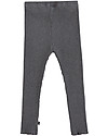 House of Jamie Rib Girl Leggings, Granite (5-6 years) - Elasticated Organic Cotton Leggings