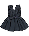 House of Jamie Ruffled Salopette Dress - Dark Blue - Organic Cotton Dresses_