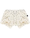 House of Jamie Ruffled Shorts - Cream Black Dots - Organic cotton terry Shorts