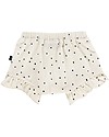 House of Jamie Ruffled Shorts - Cream Black Dots - Organic cotton terry Shorts