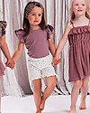 House of Jamie Ruffled Shorts - Cream Black Dots - Organic cotton terry Shorts
