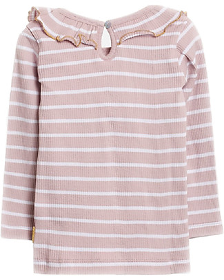 Hust&Claire Alma Long Sleeved T-shirt - Violet Ice Stripes - Elasticated organic cotton Long Sleeves Tops