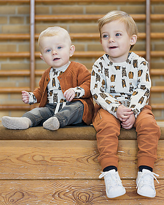 Hust&Claire August Long Sleeved T-shirt - Wheat - Elasticated organic Cotton Long Sleeves Tops