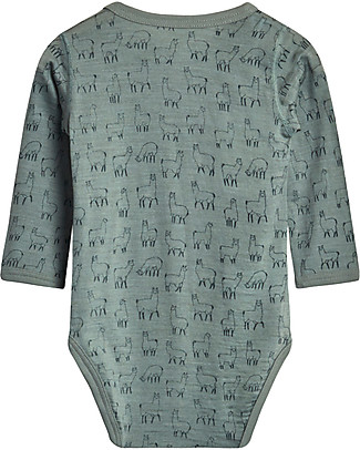 Hust&Claire Birk Body Stocking with Long Sleeves, Jade Green - Wool Long Sleeves Bodies