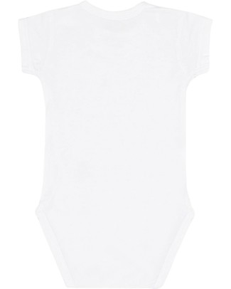 Hust&Claire Bue Bodystocking with Short Sleeves, White - Elasticated Viscose-Bamboo Short Sleeves Bodies