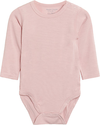 Hust&Claire Buller Bodystocking with Long Sleeves, Dusty Rose - Elasticated Viscose-Bamboo Long Sleeves Bodies