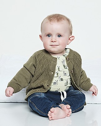 Hust&Claire Charlie Cardigan - Olivine - 100% organic cotton Cardigans