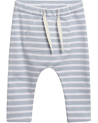 Hust&Claire Gill Jogging Trousers - Blue Fog - Elasticated Organic Cotton Trousers