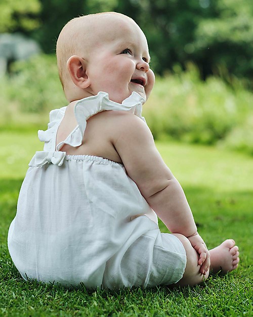 Hust&Claire Marguerite Romper - White Short Rompers