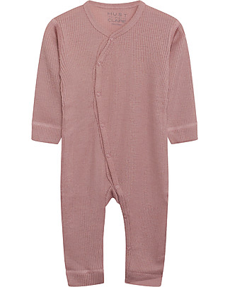 Hust&Claire Messi Nightwear with Popper Fastening, Woodrose - Wool and Viscose-Bamboo Blend Rompers