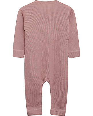 Hust&Claire Messi Nightwear with Popper Fastening, Woodrose - Wool and Viscose-Bamboo Blend Rompers
