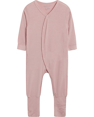 Hust&Claire Mulle Long-Sleeved Nightwear, Dusty Rose - Elasticated Viscose-Bamboo Rompers