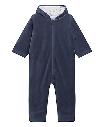 Hust&Claire Otto Outwear Suit - Blue - Cotton Velour Rompers