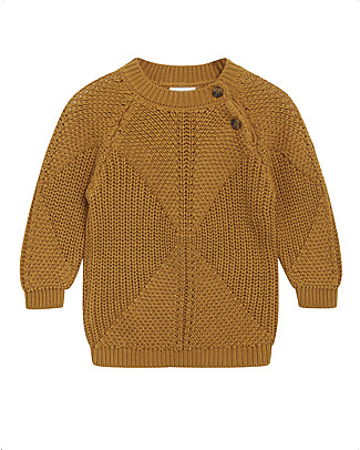 Hust&Claire Pullover in Rib Knit - Ochre - 100% Organic Cotton Jumpers