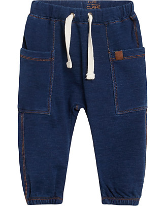 Hust&Claire Tom Jogging Trousers - Denim - Elasticated Organic Cotton Trousers