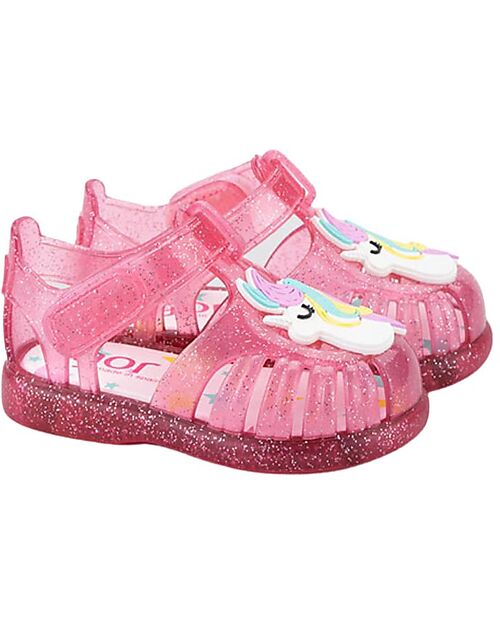 Igor Velcro Sandals - Tobby - Solid - Unicorn - Glitter Fucsia - Flexible and Resistant Sandals
